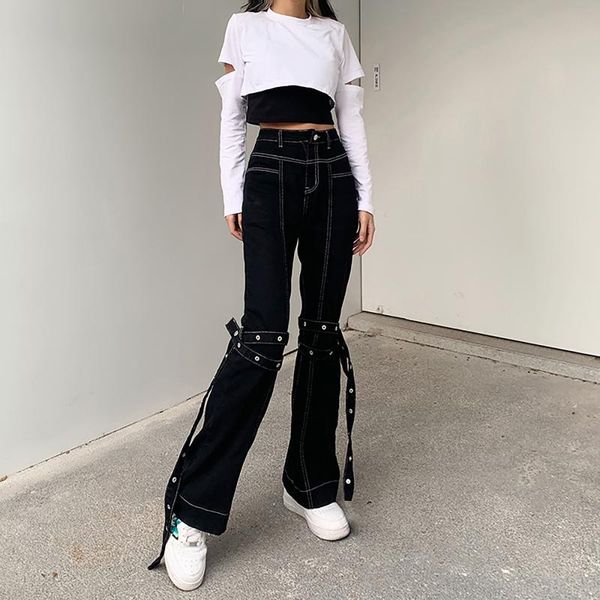women's jeans bandage decorative denim pants spring summer 2021 high waist open line straight female casual streetwear #t3g, Blue
women's jeans bandage decorative denim pants spring summer 2021 high waist open line straight female casual streetwear #t3g, Blue