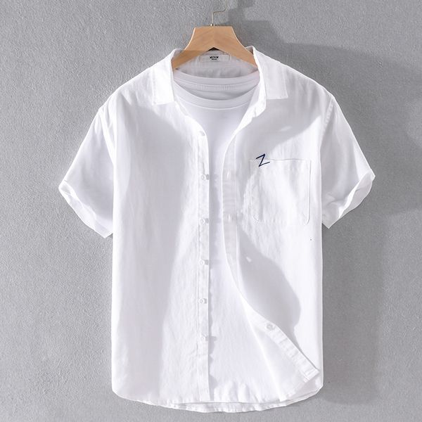 2021 new summer mens casual cotton and linen short-sleeved trend stand collar shirt for white solid shirts men chemise x0ry, White;black
2021 new summer mens casual cotton and linen short-sleeved trend stand collar shirt for white solid shirts men chemise x0ry, White;black