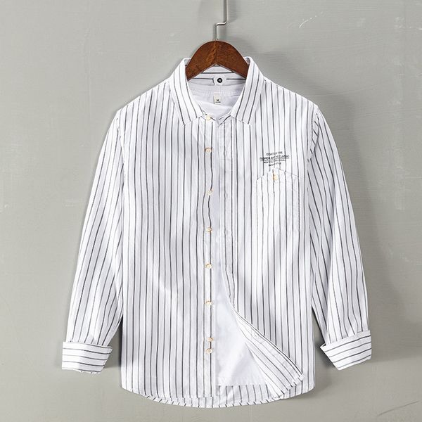 2021 new spring and summer trendy long-sleeved stripe cotton shirt white brand casual shirts for men clothing chemise camisa 0000, White;black
2021 new spring and summer trendy long-sleeved stripe cotton shirt white brand casual shirts for men clothing chemise camisa 0000, White;black