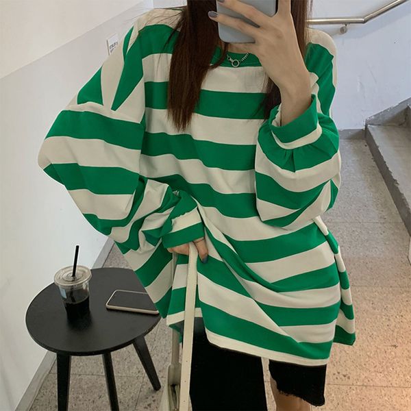 2021 autumn new loose striped sweatshirt pullover college style stylish all-match etvi, Black
2021 autumn new loose striped sweatshirt pullover college style stylish all-match etvi, Black