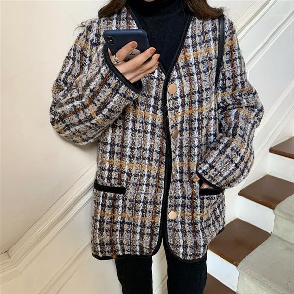 women's jackets women clothes autumn winter plaid tweed single breasted cardigans wool jacket pocket woolen outwears long sleeve coats, Black;brown
women's jackets women clothes autumn winter plaid tweed single breasted cardigans wool jacket pocket woolen outwears long sleeve coats, Black;brown