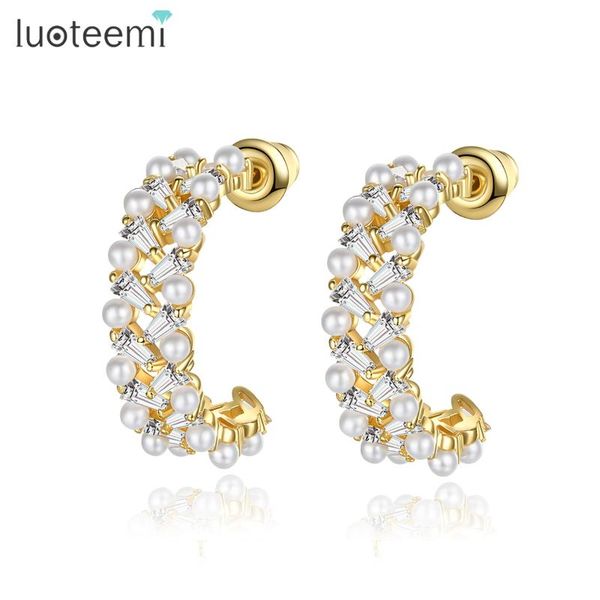 hoop & huggie luoteemi vintage gold earrings for women luxury small imitation pearl aretes with cubic crystal jewelry de mujer, Golden;silver
hoop & huggie luoteemi vintage gold earrings for women luxury small imitation pearl aretes with cubic crystal jewelry de mujer, Golden;silver