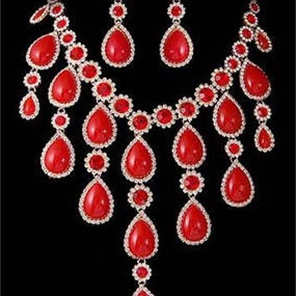 red diamond drops flower r wedding bride set necklace earings (ma52, Silver
red diamond drops flower r wedding bride set necklace earings (ma52, Silver