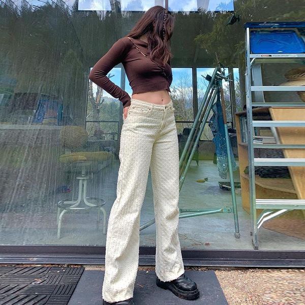 women's jeans personalized washed pattern vintage slim fit solid straight pant women casual small holes high waist wide leg trousers, Blue
women's jeans personalized washed pattern vintage slim fit solid straight pant women casual small holes high waist wide leg trousers, Blue