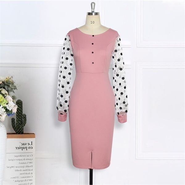 pink dress o neck transparent mesh long sleeves polka dot classy women elastic elegant office lady modest female african fashion, Black;gray
pink dress o neck transparent mesh long sleeves polka dot classy women elastic elegant office lady modest female african fashion, Black;gray