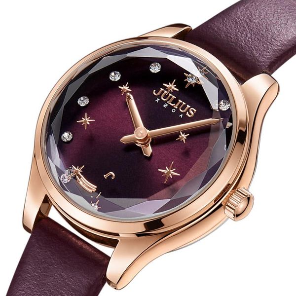 wristwatches rotating stars second hand julius small women's watch japan mov't hours fashion clock real leather bracelet girl', Slivery;brown
wristwatches rotating stars second hand julius small women's watch japan mov't hours fashion clock real leather bracelet girl', Slivery;brown