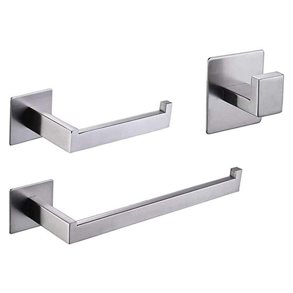 towel holder, toilet paper holder without drilling, toilet roll holder, self-adhesive towel hook, set of 3 bathroom
towel holder, toilet paper holder without drilling, toilet roll holder, self-adhesive towel hook, set of 3 bathroom