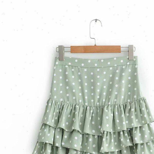 women 2021 polka dot print za green mini skirt summer fashion female pleated ruffles skirts for sweet lady faldas mujer moda, Black
women 2021 polka dot print za green mini skirt summer fashion female pleated ruffles skirts for sweet lady faldas mujer moda, Black