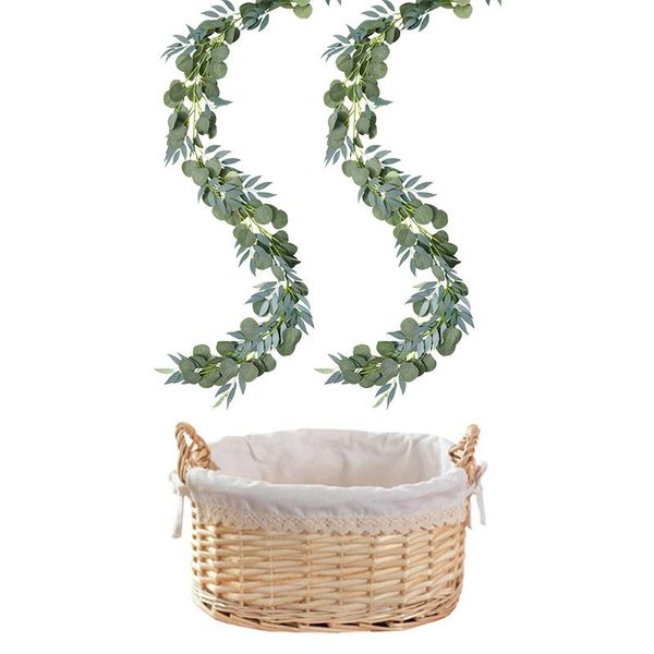 1 pcs wicker storage basket toy deskstorage box & 2 pcs 6.56ft eucalyptus garland artificial eucalyptus leaves
1 pcs wicker storage basket toy deskstorage box & 2 pcs 6.56ft eucalyptus garland artificial eucalyptus leaves