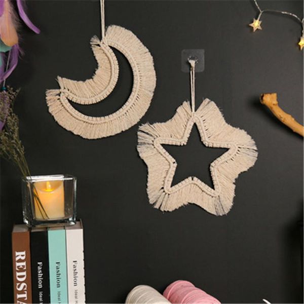 decorative objects & figurines moon stars handmade woven macrame wall tapestry hanging christmas boho pendant for kids bedroom decoration
decorative objects & figurines moon stars handmade woven macrame wall tapestry hanging christmas boho pendant for kids bedroom decoration