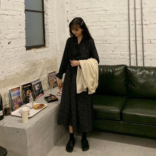 casual dresses temperament women's clothing vintage black full v-neck spring and autumn harajuku style long dress fashion brand elegant, Black;gray
casual dresses temperament women's clothing vintage black full v-neck spring and autumn harajuku style long dress fashion brand elegant, Black;gray