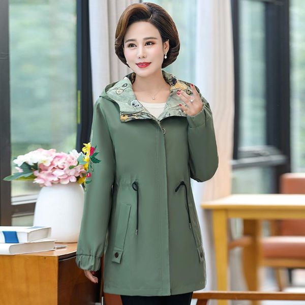 women's trench coats spring autumn women jacket fashion hooded two side wear windbreaker coat middle aged mother embroidery 5xl plus s, Tan;black
women's trench coats spring autumn women jacket fashion hooded two side wear windbreaker coat middle aged mother embroidery 5xl plus s, Tan;black