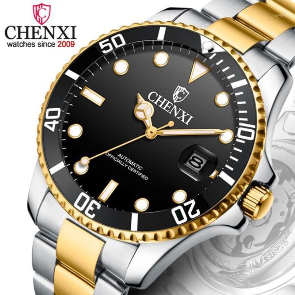 drop chenxi brand men automatic mechanical watch men's gold stainless steel waterproof clock relogio masculino wristwatches, Slivery;brown
drop chenxi brand men automatic mechanical watch men's gold stainless steel waterproof clock relogio masculino wristwatches, Slivery;brown