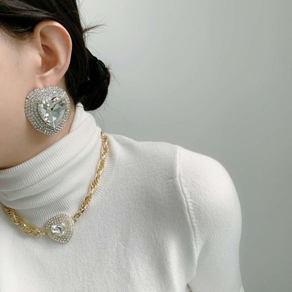 hbp fashion exaggerated love diamond pendant light luxury necklace women's net red temperament collarbone neck chain same earrings, Silver
hbp fashion exaggerated love diamond pendant light luxury necklace women's net red temperament collarbone neck chain same earrings, Silver