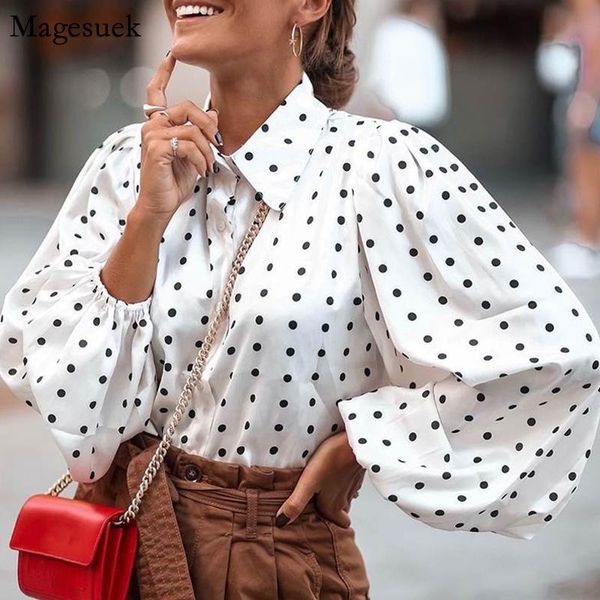 women's blouses & shirts office lady white blouse shirt women polka dot lantern sleeve plus size loose female blusas 12372
women's blouses & shirts office lady white blouse shirt women polka dot lantern sleeve plus size loose female blusas 12372