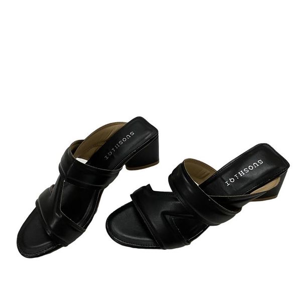 women slippers summer designer chunky heels fashion slip on shoes for women sandals low heel flip flops chanclas mujer verano, Black
women slippers summer designer chunky heels fashion slip on shoes for women sandals low heel flip flops chanclas mujer verano, Black