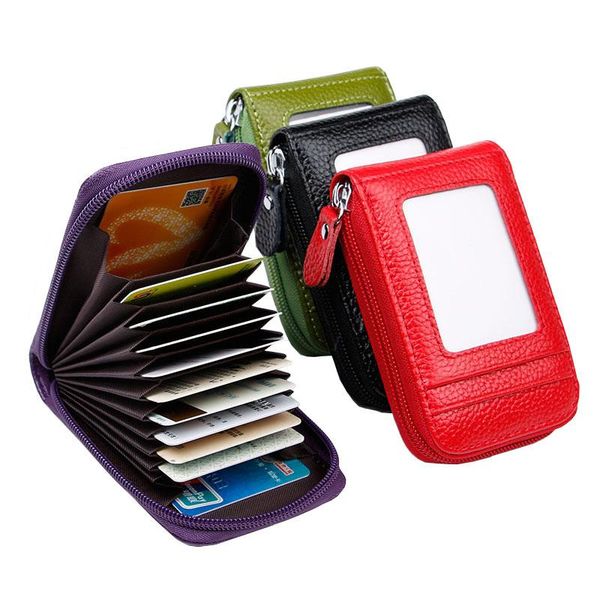 card holders genuine leather organizer for women business holder zipper cowhide mini wallet ladies coins purse, Brown;gray 
card holders genuine leather organizer for women business holder zipper cowhide mini wallet ladies coins purse, Brown;gray