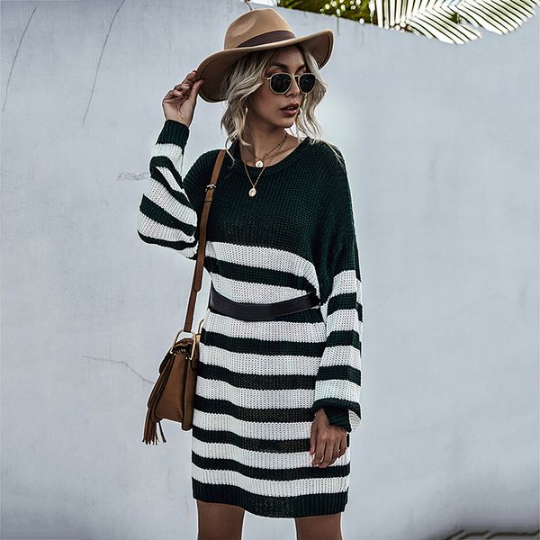 2021 women casual striped knitted mini o-neck loose women's autumn new arrival batwing sleeve holiday work wear 69c5, Black;gray
2021 women casual striped knitted mini o-neck loose women's autumn new arrival batwing sleeve holiday work wear 69c5, Black;gray