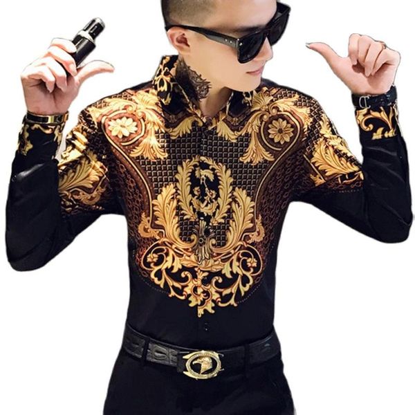 men's casual shirts luxury gold print shirt men royal retro long sleeve party nightclub tuxedo slim fit streetwear blouse homme, White;black
men's casual shirts luxury gold print shirt men royal retro long sleeve party nightclub tuxedo slim fit streetwear blouse homme, White;black