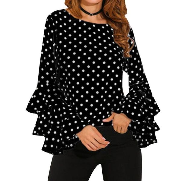 women's blouses & shirts elegant dot print flare sleeve women blusa o-neck long chiffon ladies korean white black blouse tee
women's blouses & shirts elegant dot print flare sleeve women blusa o-neck long chiffon ladies korean white black blouse tee