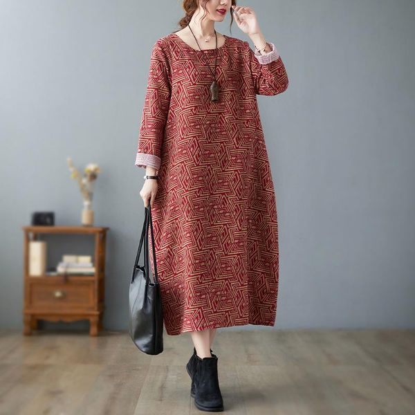 casual dresses 2021 arrival long sleeve loose autumn dress print floral cotton linen vintage women spring robes, Black;gray
casual dresses 2021 arrival long sleeve loose autumn dress print floral cotton linen vintage women spring robes, Black;gray