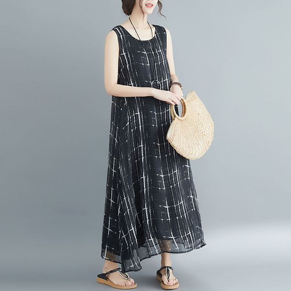 2021 new summer sleeveless long women casual plus size loose print vest es o-neck national style female lj2251 hy8j, Black;gray
2021 new summer sleeveless long women casual plus size loose print vest es o-neck national style female lj2251 hy8j, Black;gray