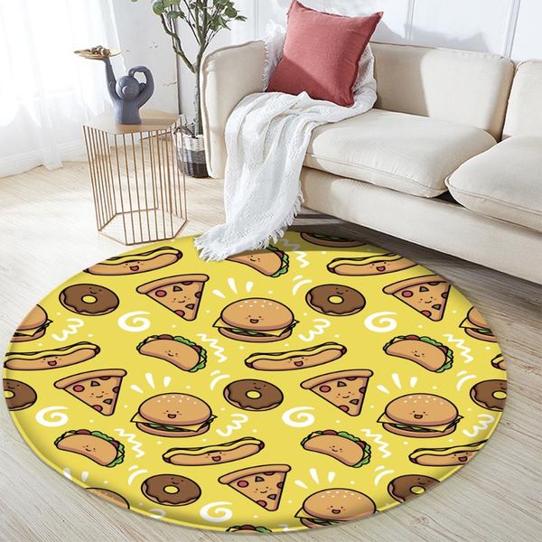 carpets 2021 interesting burger pizza donut pattern flannel carpet non-slip round bedroom living room home decor
carpets 2021 interesting burger pizza donut pattern flannel carpet non-slip round bedroom living room home decor