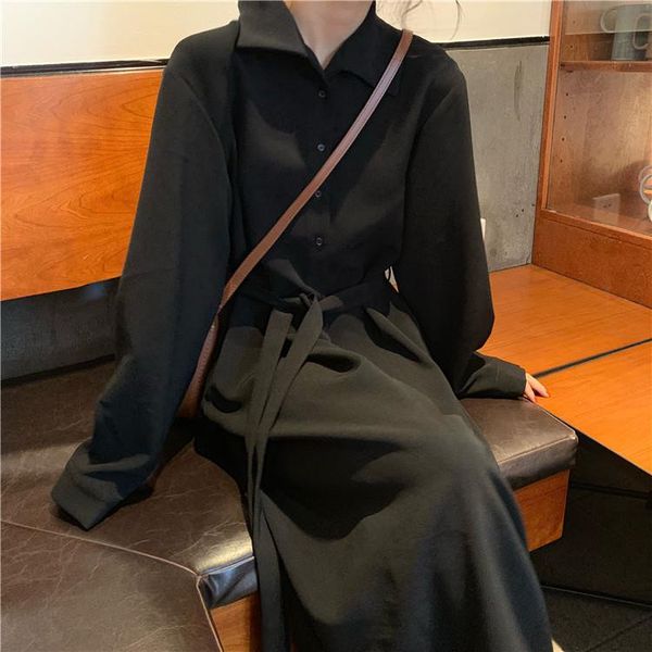 casual dresses vintage long sleeve black vestidos harajuku style turn-down collar spring autumn women's clothing fashion brand, Black;gray
casual dresses vintage long sleeve black vestidos harajuku style turn-down collar spring autumn women's clothing fashion brand, Black;gray