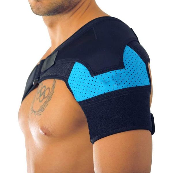 back support adjustable shoulder protector sports single belt warmer brace elastic neoprene bandage pad pain relief strap, Black;blue
back support adjustable shoulder protector sports single belt warmer brace elastic neoprene bandage pad pain relief strap, Black;blue