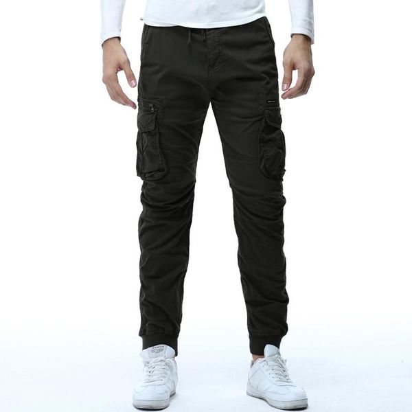men's cotton cargo pants solid multi pocket elastic waist trousers streetwear fashion hip hop ropa hombre jogger pants p0216, Black
men's cotton cargo pants solid multi pocket elastic waist trousers streetwear fashion hip hop ropa hombre jogger pants p0216, Black