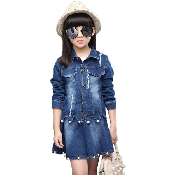 summer cowboy girl sets new 2021 korean version fashion two-piece pearl denim short skirt suit casual lapel childrens clothing, White
summer cowboy girl sets new 2021 korean version fashion two-piece pearl denim short skirt suit casual lapel childrens clothing, White