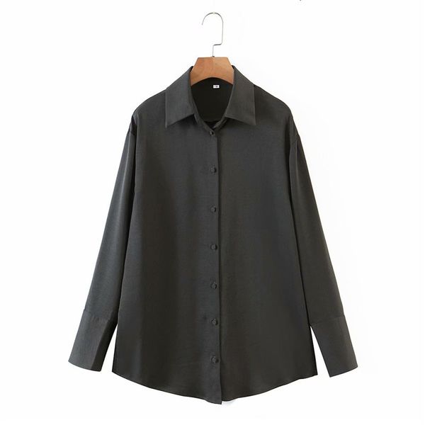 women's blouses & shirts sprint autumn new fashion za gray long girls casual sleeve single breasted satin blouse chic ladies solid 52i, White
women's blouses & shirts sprint autumn new fashion za gray long girls casual sleeve single breasted satin blouse chic ladies solid 52i, White