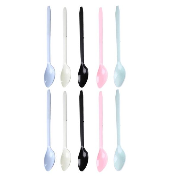 spoons 100pcs 19cm plastic disposable dessert spoon set flatware for barbecue party shop (+ green + black blue 
spoons 100pcs 19cm plastic disposable dessert spoon set flatware for barbecue party shop (+ green + black blue