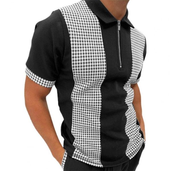 men's polos fashion male turn-down collar men shirt print comfy zipper short sleeve stretchy streetwear summer clothes, White;black
men's polos fashion male turn-down collar men shirt print comfy zipper short sleeve stretchy streetwear summer clothes, White;black