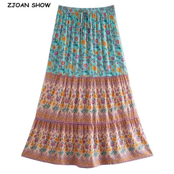 skirts 3 colors 2021 bohemia floral print long skirt boho stitching ruched ruffle hem holiday women adjust stream waist swing, Black
skirts 3 colors 2021 bohemia floral print long skirt boho stitching ruched ruffle hem holiday women adjust stream waist swing, Black