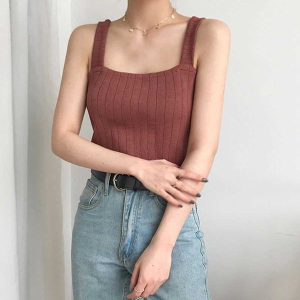 women's tanks & camis women knitted crop sleeveless korean tank lady casual streetwear d70 solid color clothing for femal, White
women's tanks & camis women knitted crop sleeveless korean tank lady casual streetwear d70 solid color clothing for femal, White