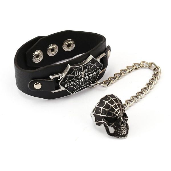 charm bracelets 5pcs movie series spider punk black leather fashion jewelry hip hop accessories one set, Golden;silver
charm bracelets 5pcs movie series spider punk black leather fashion jewelry hip hop accessories one set, Golden;silver