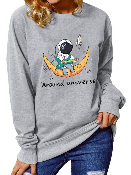 around universe sweatshirt space astronauts and moon colored graphic sweats women fashion casual cotton vintage pullover, Black
around universe sweatshirt space astronauts and moon colored graphic sweats women fashion casual cotton vintage pullover, Black