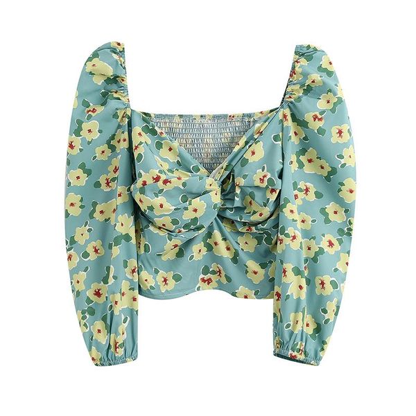 chic puff long sleeve floral blouse women backless short shirt female bow tie holiday beach ladies bluzki damskie xs-l, White
chic puff long sleeve floral blouse women backless short shirt female bow tie holiday beach ladies bluzki damskie xs-l, White