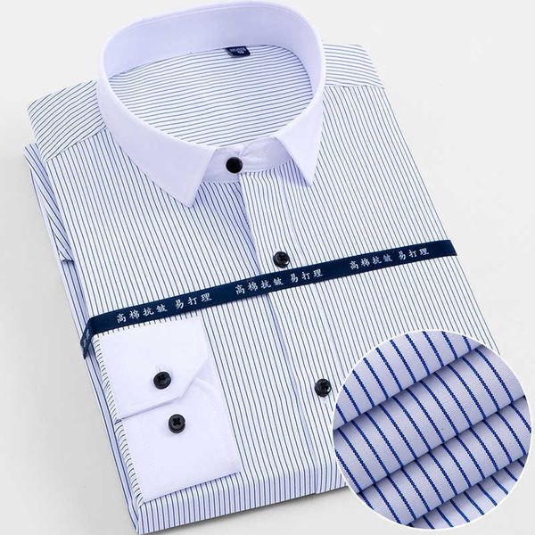 arrived mens shirts brand long sleeve striped man smart social dress shirts white blue splice male clothing big size 4xl 210609, White;black
arrived mens shirts brand long sleeve striped man smart social dress shirts white blue splice male clothing big size 4xl 210609, White;black