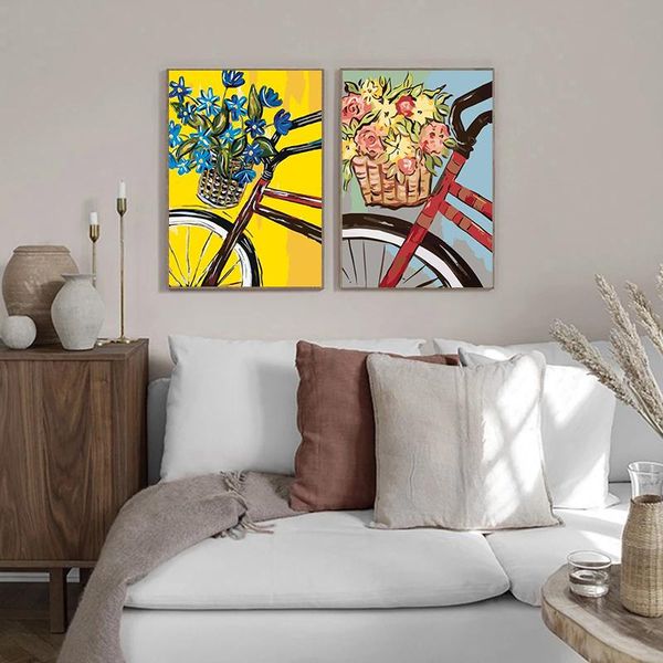chenistory 2 pc paint by numbers flower in basket bike oil painting hand painted diy framed on canvas home living room decor art
chenistory 2 pc paint by numbers flower in basket bike oil painting hand painted diy framed on canvas home living room decor art
