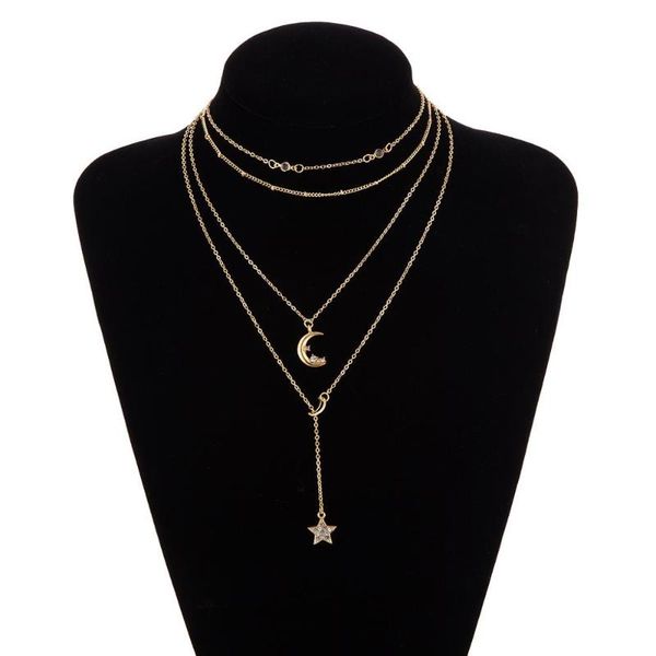 chokers fashion personality moon five-pointed star multi-layer women's combination ladies necklace women jewelry 030, Golden;silver
chokers fashion personality moon five-pointed star multi-layer women's combination ladies necklace women jewelry 030, Golden;silver