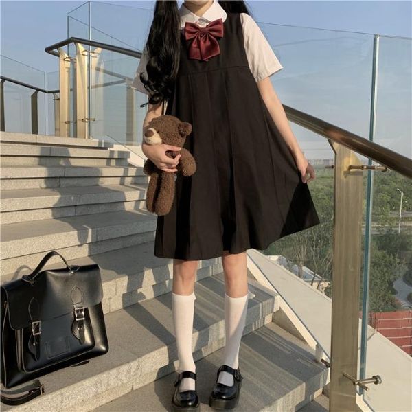 clothing sets summer 2021 white shirt women's, short-sleeved + vest pleated skirt black dress jk uniform suit school girl
clothing sets summer 2021 white shirt women's, short-sleeved + vest pleated skirt black dress jk uniform suit school girl