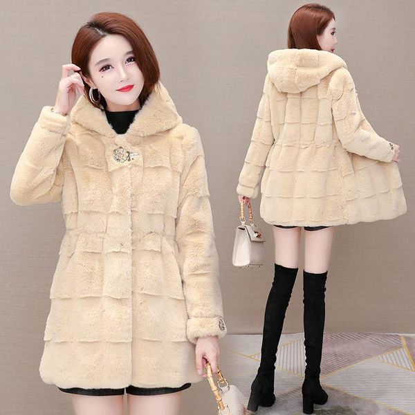 women's fur & faux 2021 winter female fashion imitation mink overcoat women long sleeve thick warm outwear hooded mid length coat z586, Black
women's fur & faux 2021 winter female fashion imitation mink overcoat women long sleeve thick warm outwear hooded mid length coat z586, Black