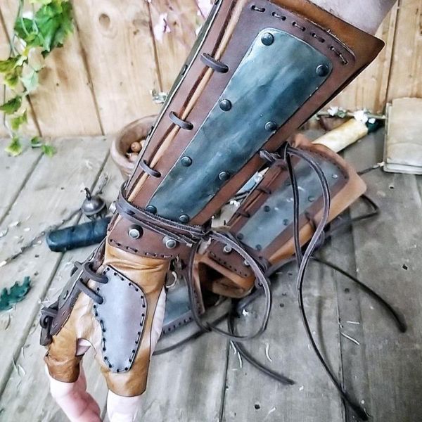 elbow & knee pads leather arm armor steampunk guards wristband protector straps retro wide armband archery guard buckle bracer gauntlet, Black;gray
elbow & knee pads leather arm armor steampunk guards wristband protector straps retro wide armband archery guard buckle bracer gauntlet, Black;gray