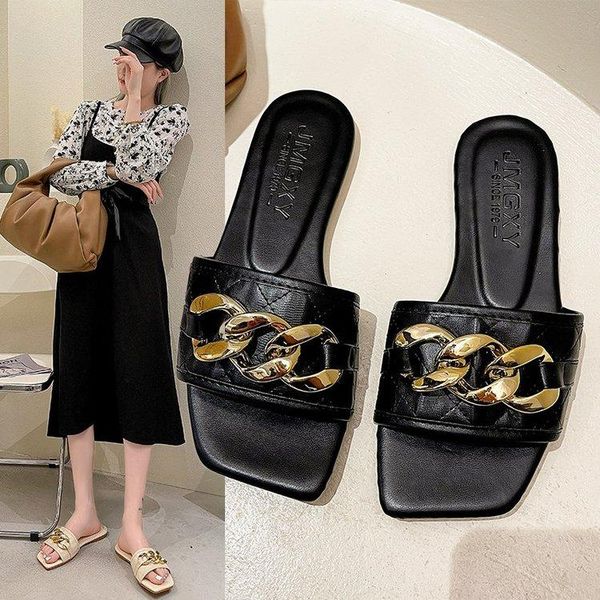 slippers 2021 summer korean version of all-match metal buckle sandals and women's flat-bottom tide, Black
slippers 2021 summer korean version of all-match metal buckle sandals and women's flat-bottom tide, Black