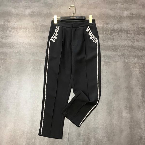women's pants & capris ladies office 2021 spring style man-made diamond tassels edge shiny wide leg suit fashion trousers pant, Black;white
women's pants & capris ladies office 2021 spring style man-made diamond tassels edge shiny wide leg suit fashion trousers pant, Black;white