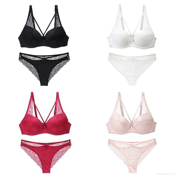 bras sets push up lace bow decoration underwear set fashion novel solid color women's bra briefs, Red;black
bras sets push up lace bow decoration underwear set fashion novel solid color women's bra briefs, Red;black