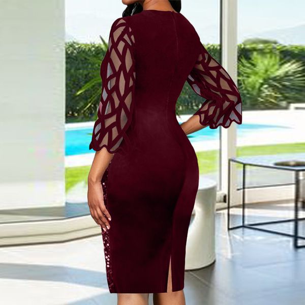 women ladies dress see through long sleeve mesh sequined vestido bodycon evening party clubwear pencil mini dress, Gray
women ladies dress see through long sleeve mesh sequined vestido bodycon evening party clubwear pencil mini dress, Gray