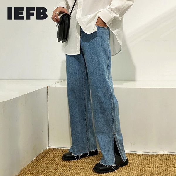 men's jeans iefb spring vintage split high waist slim fashion straight wide leg pants denim bottoms edges 2021 9y6202, Blue
men's jeans iefb spring vintage split high waist slim fashion straight wide leg pants denim bottoms edges 2021 9y6202, Blue